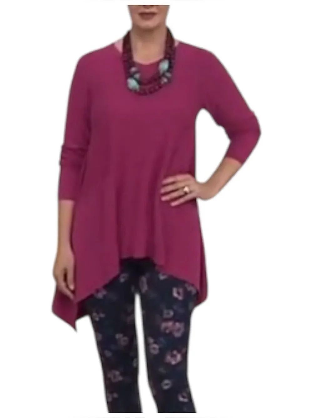 Joan Rivers Swing Style Sweater with Rib Detail
